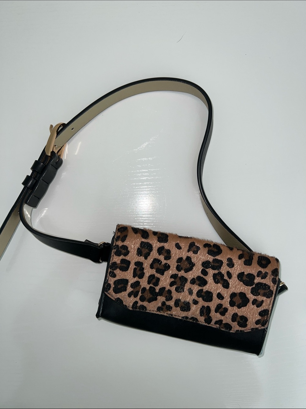 Ivanka Trump Leopard Print Crossbody with Black Trim